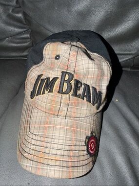 Jim Beam Plaid Brown & Black Baseball Cap